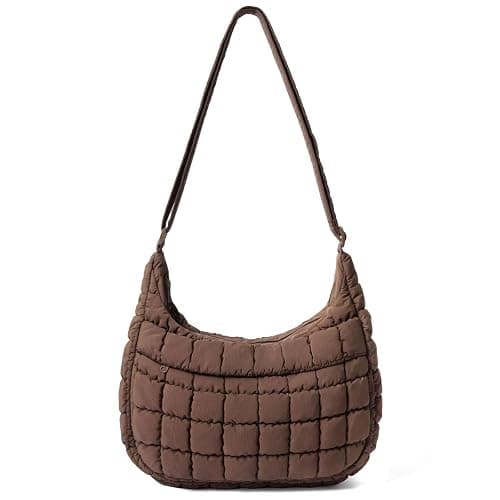 YUWEIUS Puffer Crossbody Hobo Bag for Women Nylon Quilted Purse Lightweight Shoulder Handbag with Adjustable Strap - Image 1