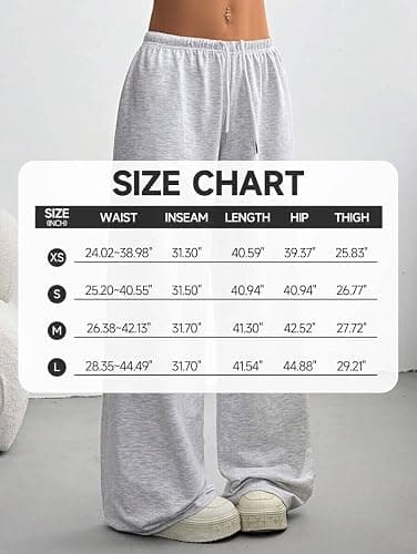 Women's Baggy Sweatpants with Pockets Wide Leg High Waisted Casual Sweat Pants Lounge Drawstring Joggers Gym Workout Pants thumbnail 4
