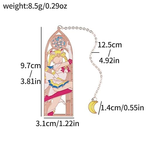 5 Style Anime Magical Girl Book Marks - Metal Bookmarks Gifts for Fans, Lovers, Students, Men, Women, Birthdays, Christmas, Valentine, School Supplies Book Accessory (Color Girl) thumbnail 3