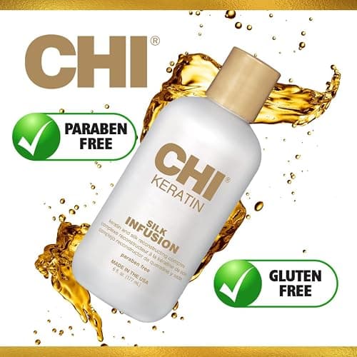 CHI Keratin Silk Infusion, Hydrating Hair Serum For Restoring Softness & Shine, Helps Dry, Damaged Hair, Sulfate-free, 6 Oz thumbnail 3