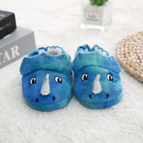 Toddler Boys Slippers Cartoon Cute Animals Plush Warm Home Shoes thumbnail 4