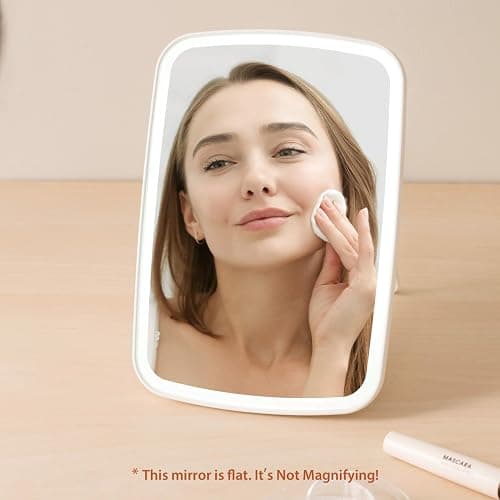 NEZZOE Rechargeable Makeup Mirror with Lights, Portable Travel Lighted Vanity Mirror, Dimmable Touch Screen Tabletop LED Make up Mirror - One Light thumbnail 5