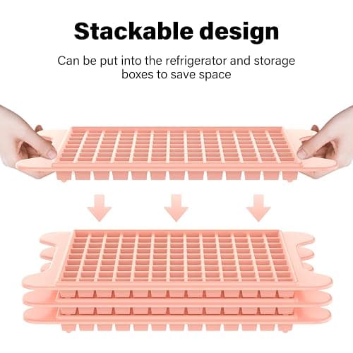 Mini Ice Cube Tray for Freezer: FDDBI Small Ice Trays for Freezer with Bin - 117×4PCS Easy Release Nugget Ice Tray - Crushed Ice Tray with Container thumbnail 3