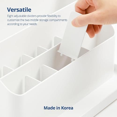 BLUE GINKGO Desk Organizer – Korean-Made Office Storage for Pens, Notes, Mail, and Supplies (White) - ORGANIZER - WHITE thumbnail 5