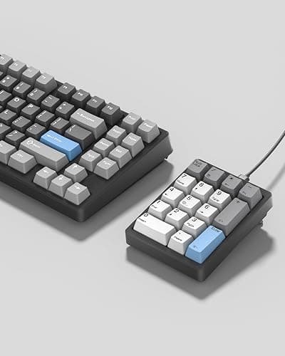 Kisnt Mechanical Number Pad,Hot Swappable Numpad Wired USB 17 Keys Keypad White Backlit Numeric Keypad with PBT Keycaps for Laptop PC Compact Keyboards (Black, Brown Switch) thumbnail 5