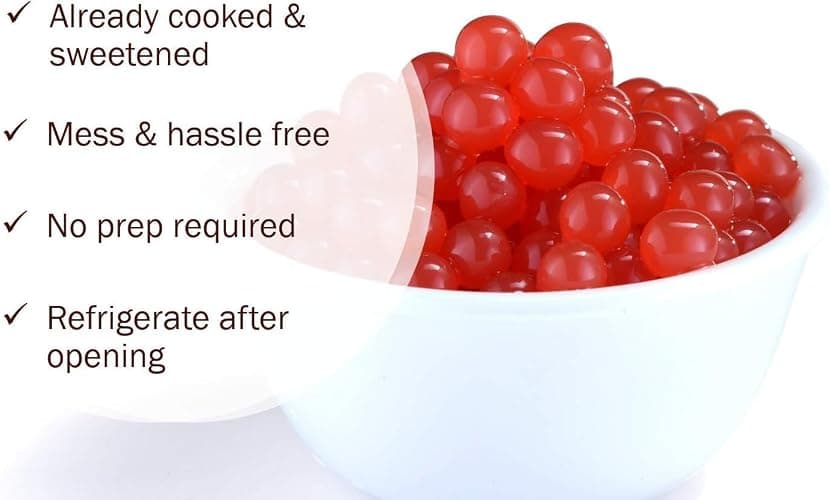 BREXONIC Boba Pearls Popping Bursting Boba, Tapioca Pearls For Bubble Tea (Strawberry , 2 LB 1 Pack) thumbnail 3