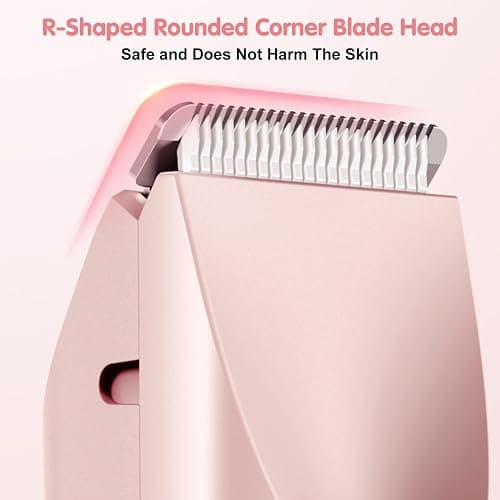 Bikini Trimmer for Women,2 in 1 Dual Head Bikini Shaver & Body Shaver,Cordless & Waterproof Electric Bikini Trimmer for Women, Painless Hair Removal with Silky Glow Finish,Pink3 thumbnail 8