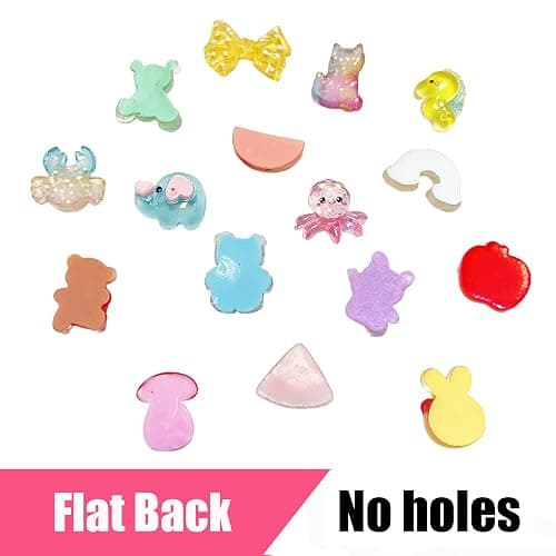 FULUSODO 60pcs Embellishments Cute Set, Flat Back Bulk Mixed Resin Ornament Scrapbooking Set thumbnail 3