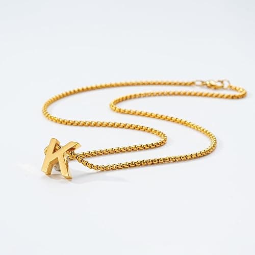 VULETO Initial A-Z Letter Necklace Gifts for Boys Men, Stainless Steel Letter Pendant Christmas Stocking Stuffers Birthday Jewelry Gifts Ideas for Teens Teenage Kids Him thumbnail 3