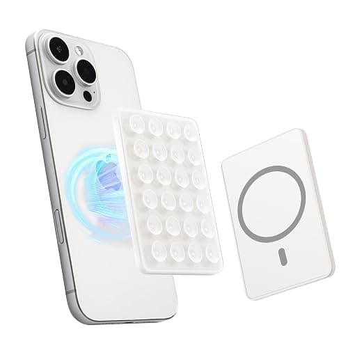 Sucky Upgraded Magnetic Suction Cell Phone Grip for MagSafe Case, Silicone Octo Cup Buddy Holder, Durable Magnet Phone Accessory for iPhone and Android (Clear) - Clear - Image 1