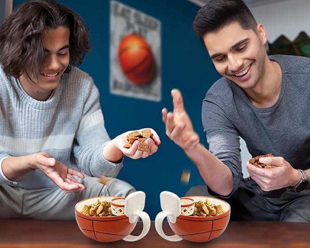 MAX'IS Creations The Mug with a Hoop Basketball Mug Funny Ceramic Coffee Mugs Cereal Bowl Sports Coach Kids Basketball Gifts for Boys 8-12 12-14 Girls Stuff Accessories Mini-Hoop for Kids, 16oz thumbnail 2