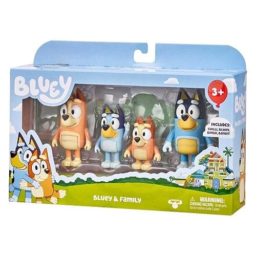 Bluey Family Figure 4-Pack – Includes Bluey, Bingo, Mum (Chilli) & Dad (Bandit), Poseable Collectible Toys for Kids, Durable Cake Toppers, for Toddlers & Fans, Ages 3+ - Family thumbnail 10