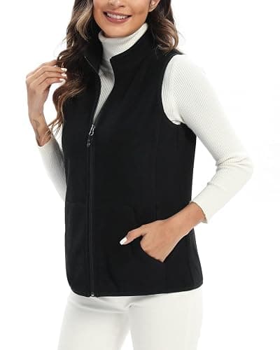 Xeoxarel Women's Fleece Vest with 6 Pockets (XS-2XL) - Small - Black thumbnail 3