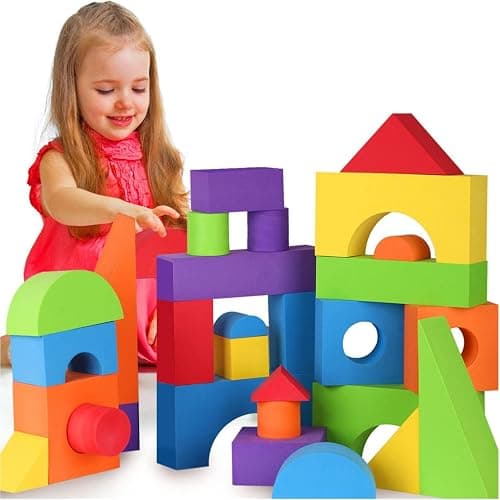 LOLO TOYS Large Building Foam Blocks for Toddlers – Giant Jumbo Big Building Blocks (30 Pieces) - Image 1