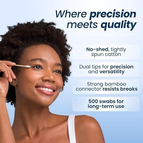 Clean Skin Club Clean Swabs | 500CT | One Pointed Tip | Biodegradable + Organic Cotton & Bamboo | Makeup & Nail Polish Touch-ups | Chlorine-Free & Hypoallergenic (500 Count) thumbnail 3
