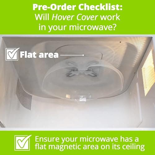 HOVER COVER Magnetic Splatter Cover, 12-Inch Clear BPA-Free Food Lid, Vented Plate Guard with Steam Vents, Anti-Splash Microwave Lid, Dishwasher Safe, Space-Saving Magnetic Storage - Gray thumbnail 3