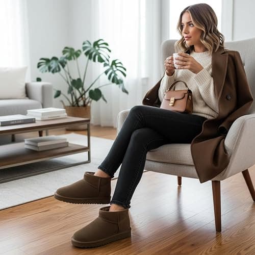 CUSHIONAIRE Hip 2 Genuine Suede Ankle Boots for Women, Cozy Faux Shearling Lining Pull On Winter Womens Boots thumbnail 8