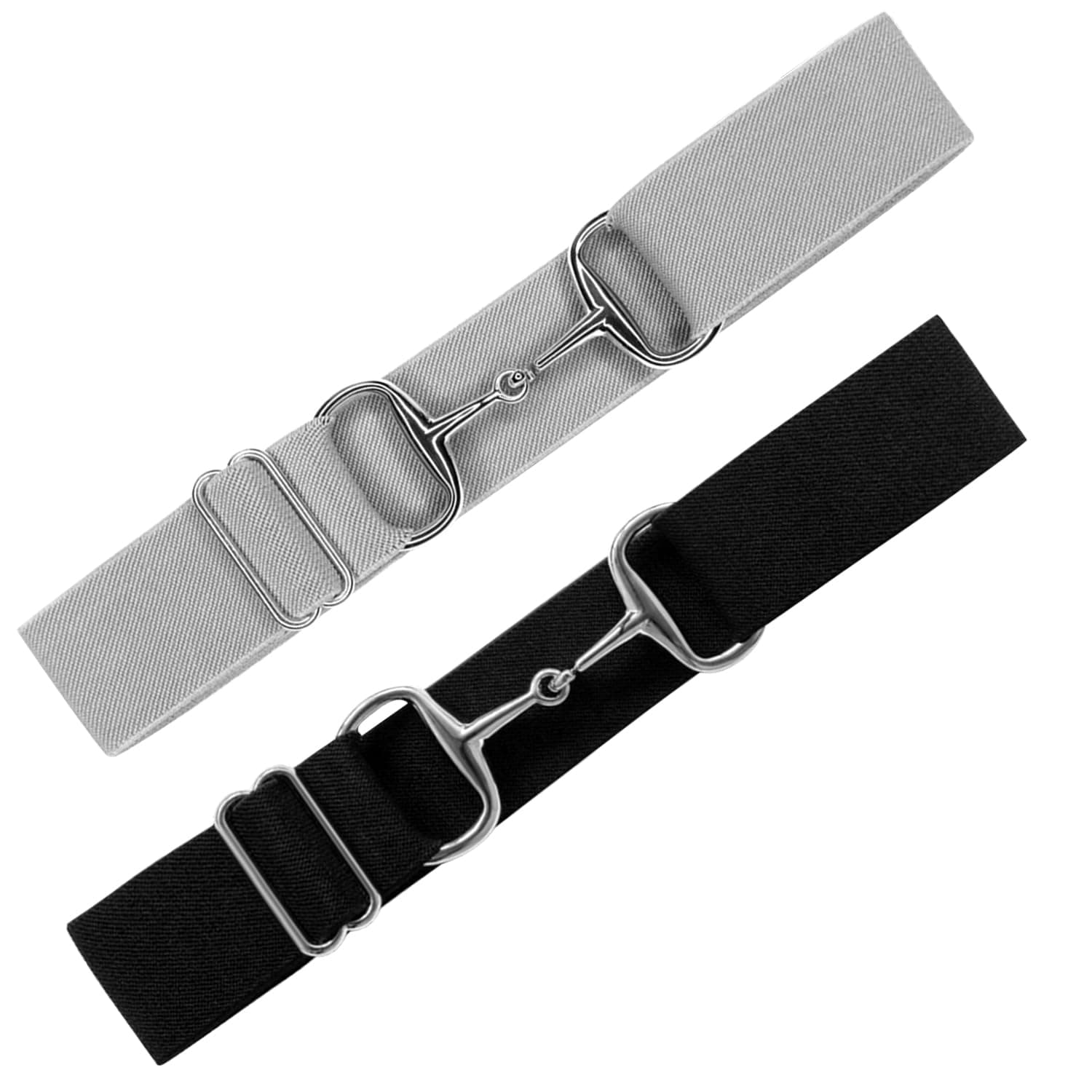 Huaerle 1.5-inch Elastic Equestrian Belt with Bit Buckle and Leather Key Strap,Equestrian Elastic Belt thumbnail 5