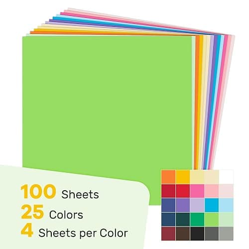 Colored Cardstock 12x12 Card Stock 25 Assorted Colors, Goefun 100 Pack Scrapbook Paper for Christmas, Cricut, Card Making, and DIY Crafts, 175 GSM thumbnail 4