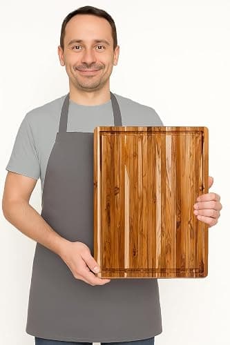 Teakhaus Cutting Board - Large (L) Wood Cutting Board with Juice Groove - Holiday Gift Ideas for Men and Women - Gift-Ready, Reversible, Edge Grain Wood, Knife Friendly - FSC Certified thumbnail 3