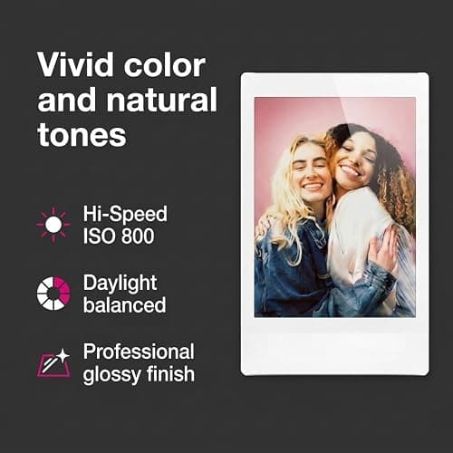 Fujifilm Instax Mini Instant Film, 20 Sheets – White Daylight ISO 800 for Instax Mini 13, 12, 11, 41 Cameras –Bundeld with The Tudak Store Microfiber Cleaning Cloth thumbnail 6