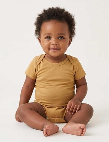 BestSoul Baby Solid Bodysuit - Super Soft Rayon made from Bamboo - Short Sleeve Long Sleeve Newborn Infant Boy Girl - 5-Pack thumbnail 6