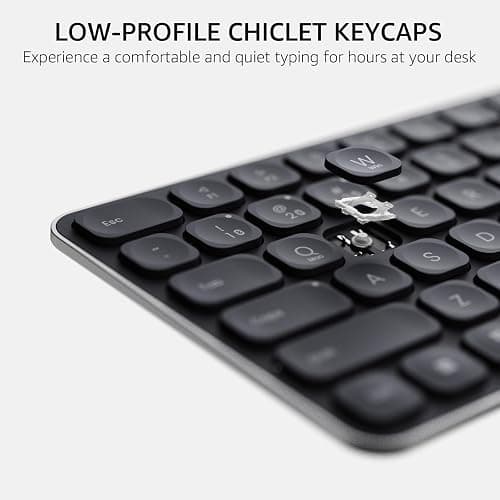 Rapoo E9350L Rechargeable Wireless Keyboard, Support 4 Devices, Ultra-Slim with Indicator Light, Quiet, 90-Day Battery Life, Full Size Keyboard with Numeric Keypad for Windows/Mac/Linux/Chrome, Black - Black - E9350L (99-Key, Rechargeable) thumbnail 4
