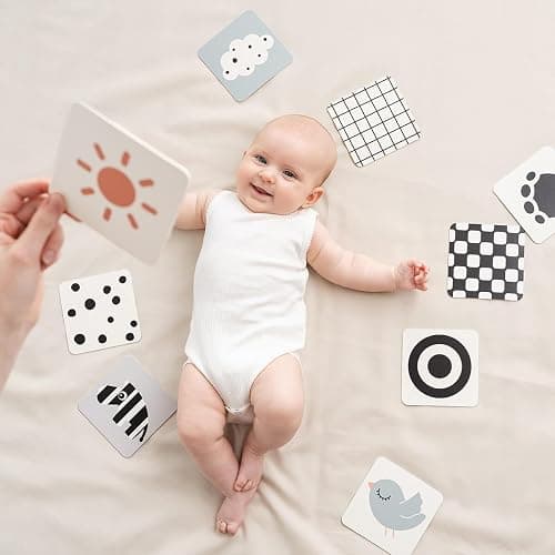Done by Deer Baby Kontrastkarten 10er Pack Deer Friends Colour Mix - Schwarz Weiß Bunte Visuelle Stimulation Lernaktivitätskarte für Babys - Doppelseitig Baby Lernkarten thumbnail 5