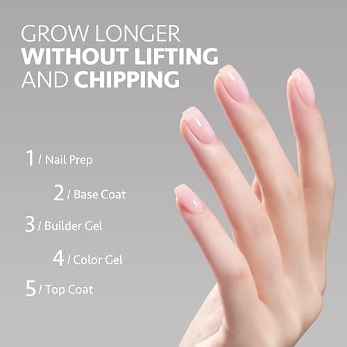 GAOY Builder Gel for Nails, 16ml Nail Strengthener in a Bottle, Nail Extension Hard Gel, Soak Off Long Lasting UV Light Cure, 1726 Baby Pink, Base Coat Top Coat Needed thumbnail 4