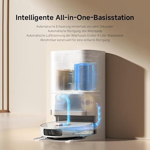 Xiaomi Robot Vacuum X20+ Saugroboter mit Absaugstation und 4L/4L Frisch- & Altwassertank - 2 rotierende, Auto-Trocknung Wischmops, Bis 280m² wischen, 6000Pa Saugkraft, LDS-Navigation, Alle Bodentypen thumbnail 4