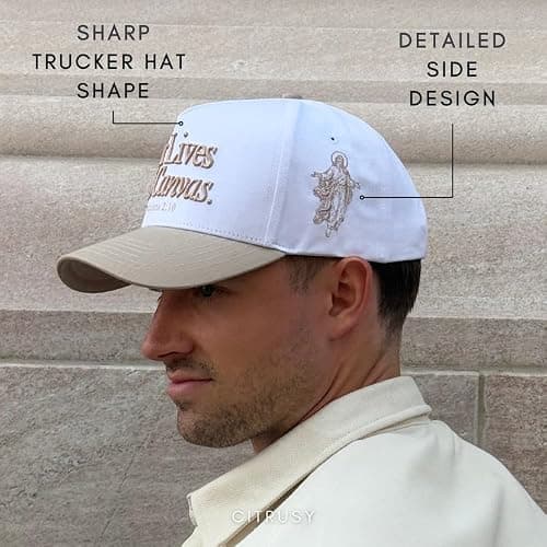 Vintage Faith & Forever Trucker Hat | Men & Women | Christian Cross Jesus Hats | Bachelorette Bride Hat | Cotton | Snapback thumbnail 5