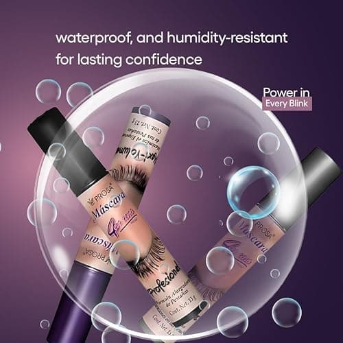 Prosa Mascara Set - Volume & Micro-Fiber - Waterproof Mascaras - Lengthening, Mexican Mascara, Smudge Resistant, Long Lasting, Clump-Free Formula for a Natural, Full Lash Look (3 Pack) thumbnail 4
