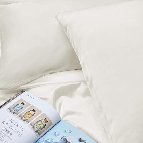 INSSL Silk Pillowcase for Women, Mulberry Silk Pillowcase for Hair and Skin and Stay Comfortable and Breathable During Sleep (Standard, Ivory) thumbnail 6