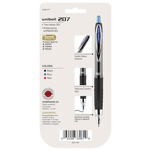 uni-ball 207 Retractable Gel Pens, Medium Point (0.7mm), Assorted Colors, 4 Count thumbnail 7