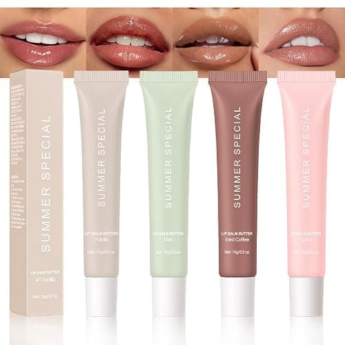 HHLTOH 4 PCS Summer Special Butter Lip Balm – Ultra-Hydrating Lip Care with Shea Butter & Olive Oil, Soothes Dry Lips with Natural Tint & Gloss Effect, Lip Plumper Moisture & Light Lip Stain Finish - Image 1