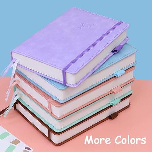Hoci Poci Lined Journal Notebook, 400 Pages Thick Journal for Writing, A5 Hardcover Leather Notebook with 100Gsm College Ruled Paper for Women Men Work Note taking, 5.8" x 8.4", Purple thumbnail 8