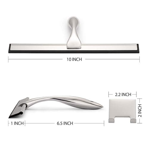 Hiware All-Purpose Shower Squeegee for Shower Doors, Bathroom, Window and Car Glass - Stainless Steel, 10 Inches thumbnail 3
