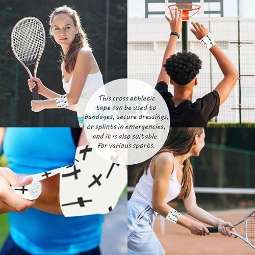 2Pcs Christian Cross Athletic Sports Wrap Tape 2in x 23ft Jesus Cotton Zinc Oxied White Wrist Tape for Tennis Baseball Soccer Boxing, Christian Gifts for Men Women thumbnail 5