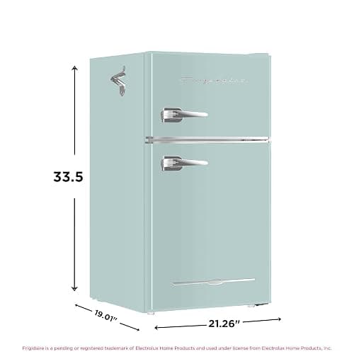 Frigidaire EFR840 Retro Mini Fridge with Freezer & Side Bottle Opener - Small 2 Door Refrigerator for Office Bar or College Dorm Room - 3.2 Cu Ft, Mint thumbnail 2