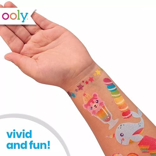 Ooly 50 Glitter Temporary Tattoos For Kids, Safe & Non-Toxic Temporary Tattoo, Party Favors Gifts for Kids, Great Goodie Bag Stuffers & Fun Birthday Decorations - Fun Friends thumbnail 4