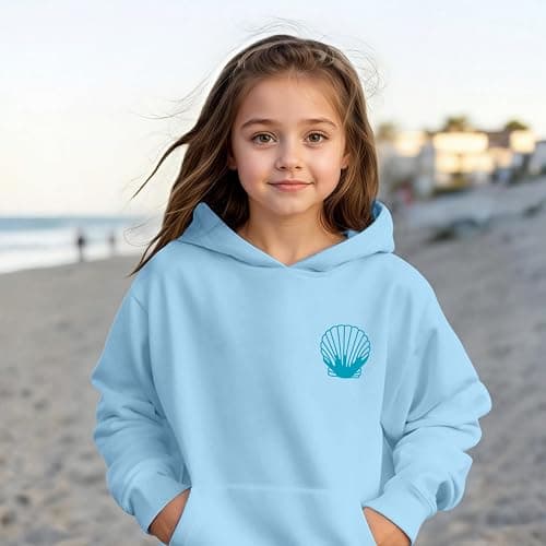 Lubpow Cute Pink Hoodie Kids Girls Aesthetic Preppy Hibiscus Flower Puff Hoodies Kawaii Hawaii Palm Beach Graphic Pullover thumbnail 3