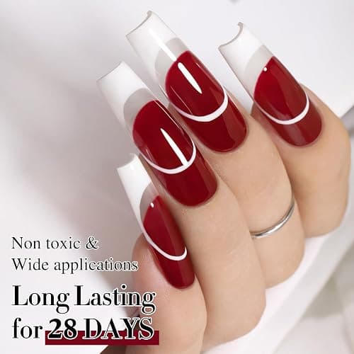 Double Rhythm Translucent Gel Polish Sheer Neutral Natural Light Milky Same Color Same Bottle 15ML Jelly UV Polish Nail Art DIY at Home (Cherry Red-A1489) thumbnail 7