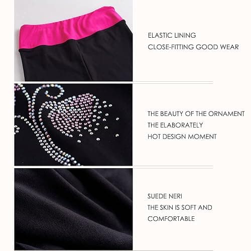 LIUHUO Figure Skating Pants Girls Fleece Practice Leggings Teens Skating Trousers thumbnail 3