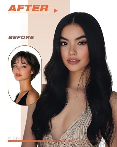 Sunny Hair Tape in Hair Extensions Real Human Hair Invisible Remy Hair Extensions Tape ins for Women Jet Black 20 inch 20Pcs 50G - 20 Inch - Remy 1-#1 Jet Black thumbnail 6