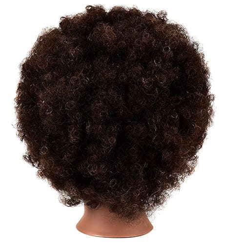 MORRIS 10” Human Hair Training Afro Mannequin Head – Short Curly Hair for Beginners to Practice Braiding, Cutting, Styling – Includes Clamp thumbnail 5