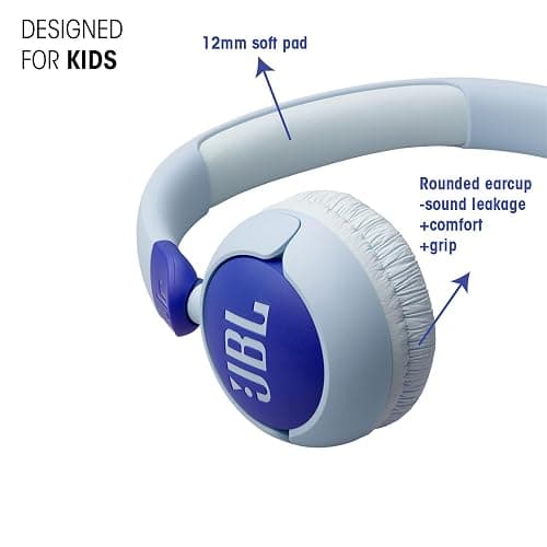 JBL Junior 320 - Wired on-Ear Kids Headphones Safe Sound (<85dB), Built-in mic, Fit for Kids and Customizable with Included Stickers (Purple) thumbnail 5