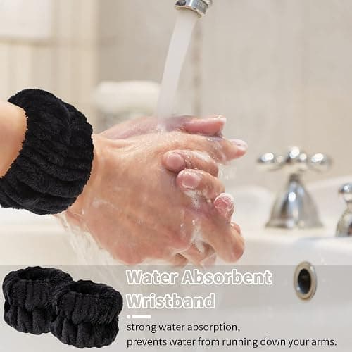 WHAVEL 6 Pairs Wrist Towels, Absorbent Spa Sweatbands to Prevent Liquid from Spilling Down Arms thumbnail 3