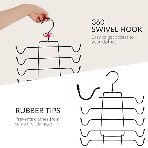 ZEDODIER 2 Pack Tank Top Hanger, Space Saving Bra Hanger, Non-Slip Hanging Sport Bras Holder, Closet Organizers and Storage for Camisoles Tank Tops Bras Ties Swimsuits Strappy Dress, Silver - 2 Pack - Silver thumbnail 8