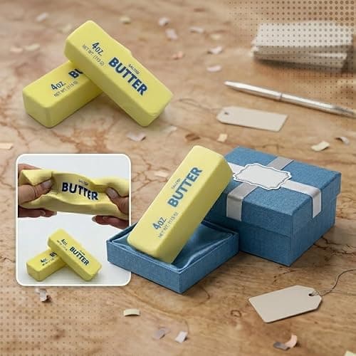 Slow Rising Butter Squishy, Realistic Butter Stick Stress Relief Ball for Adults and Teens, Cute Sensory Fidget Gadget, Soft Anxiety Relief with Wet Rebound, Squeeze & Squish Stress Reliever (Yellow) thumbnail 2