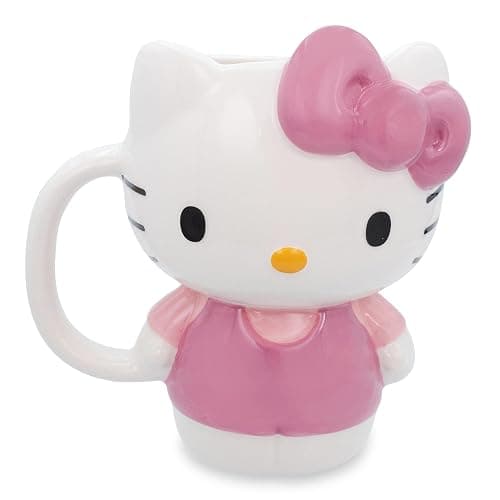 Sanrio Hello Kitty 3D Sculpted Ceramic Mug | BPA-Free Coffee Cup For Espresso, Caffeine, Cocoa - Image 1